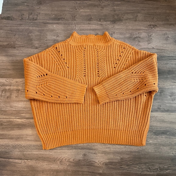 Sisters Cable Knit Sweater, Camel, M/L, EUC, Cowl neck - Picture 5 of 7